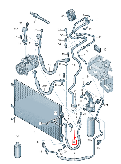 new audi a6 avant c6 a/c suction hose 4f0260701aa original