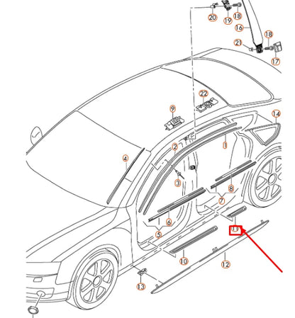 NEW AUDI A5 8T3 REAR LEFT ENTRY TRIM STRIP S-LINE 8T8853375B01C ORIGINAL