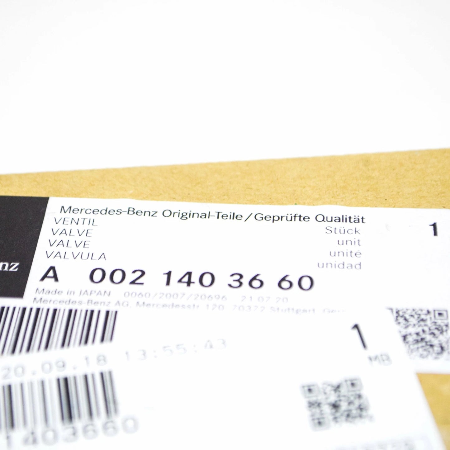 NEW MERCEDES-BENZ ML W163 RIGHT SHUT-OFF VALVE A0021403660