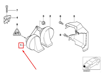 NEW BMW 5 E39 LOW TONE HORN SIGNAL 61338381271 8381271 ORIGINAL
