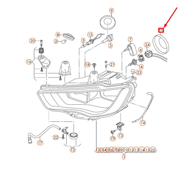 NEW AUDI A3 8V FRONT HEADLIGHT DIPPED BEAM COVER CAP 3C0941607A ORIGINAL