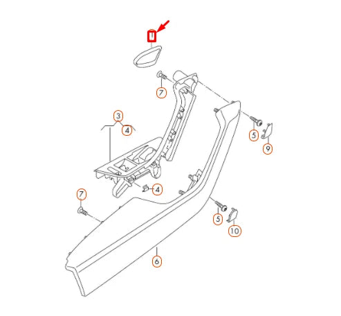 NEW VW PASSAT B8 FRONT LEFT DOOR PULL HANDLE TRIM RING 3G0867061A3Q7 ORIGINAL