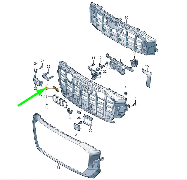 NEW AUDI Q8 4MN RADIATOR GRILLE SQ8 BADGE INSCRIPTION 4M8853748T94 ORIGINAL