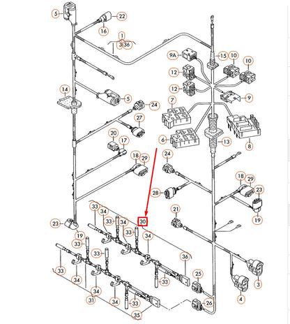 NEW VW TOUAREG 7L GLOW PLUG CONNECTOR WIRING HARNESS 07Z971277A