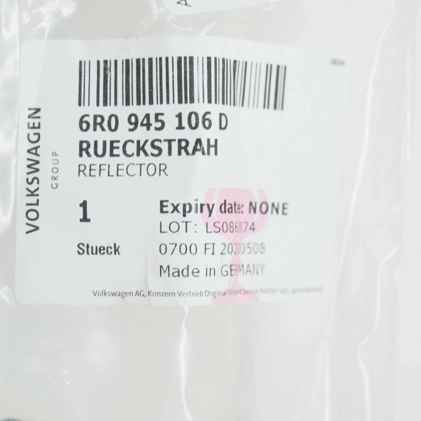 NEW VW POLO 6R REAR LIGHT REFLECTOR RIGHT 6R0945106D