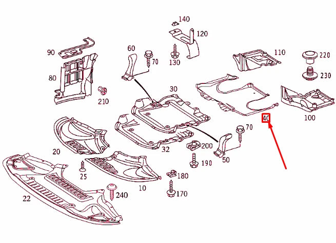 NEW MERCEDES-BENZ S W220 ENGINE REAR UNDERTRAY COVER A2205246330 2002 11233341