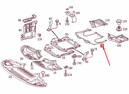 NEW MERCEDES-BENZ S W220 ENGINE REAR UNDERTRAY COVER A2205246330 2002 11233341