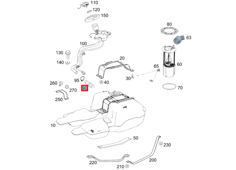 NEW MERCEDES-BENZ G W463 FUEL HOSE A4634762600 ORIGINAL
