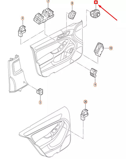NEW VW JETTA A6 MK6 FRONT MIRROR ADJUSTMENT SWITCH LHD 5C7959565MXSH ORIGINAL