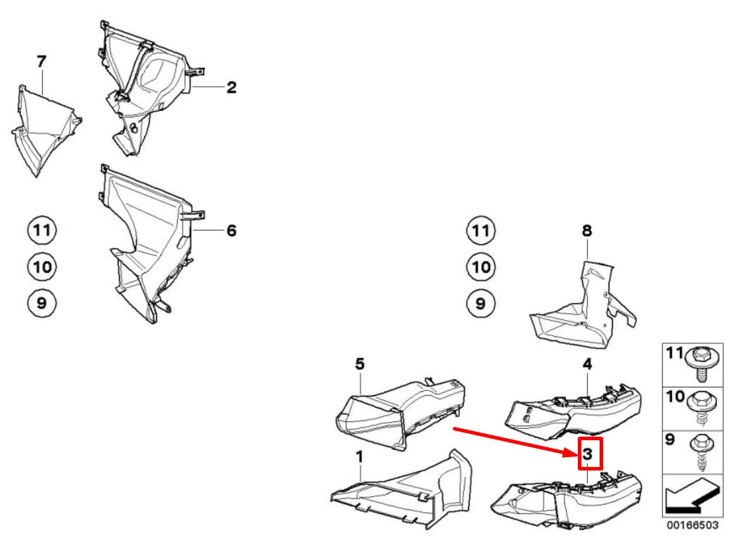 NEW BMW 3 E90 FRONT RIGHT BRAKE AIR DUCT 51747160610 7160610 ORIGINAL
