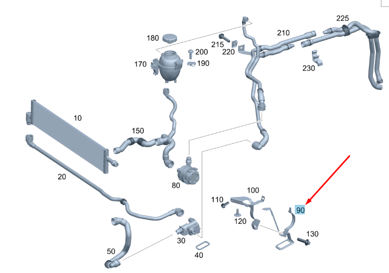 NEW MERCEDES-BENZ C W205 BATTERY COOLING SYSTEM REAR BRACKET A2055011920