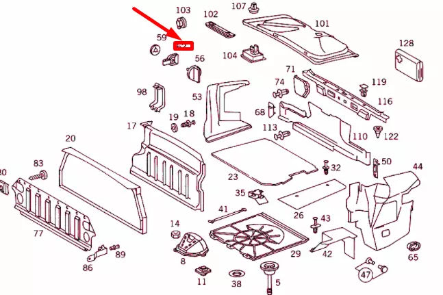 NEW MERCEDES-BENZ SL R129 LUGGAGE COMPARTMENT COVERING NUT A1296930068 ORIGINAL