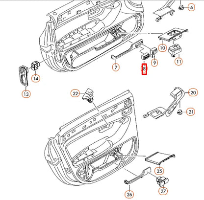 NEW AUDI A8 4E FLAP LOCK CONTROL SWITCH 4E09598315PR ORIGINAL