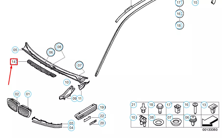 NEW BMW 3 COUPE E46 HOOD AIR VENT GRILLE 51138220766 8220766 ORIGINAL