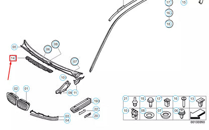 NEW BMW 3 COUPE E46 HOOD AIR VENT GRILLE 51138220766 8220766 ORIGINAL