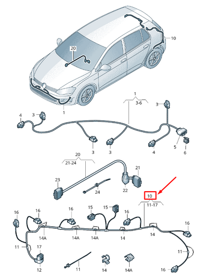 new skoda octavia 5e mk3 rear parking aid wiring 5e0971104g original