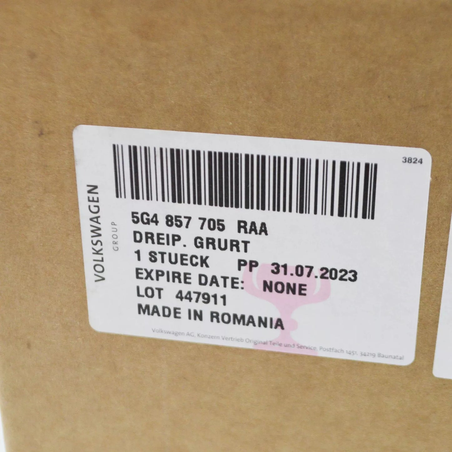 NEW VW GOLF MK7 FRONT LEFT SEAT BELT LHD 5G4857705RAA ORIGINAL