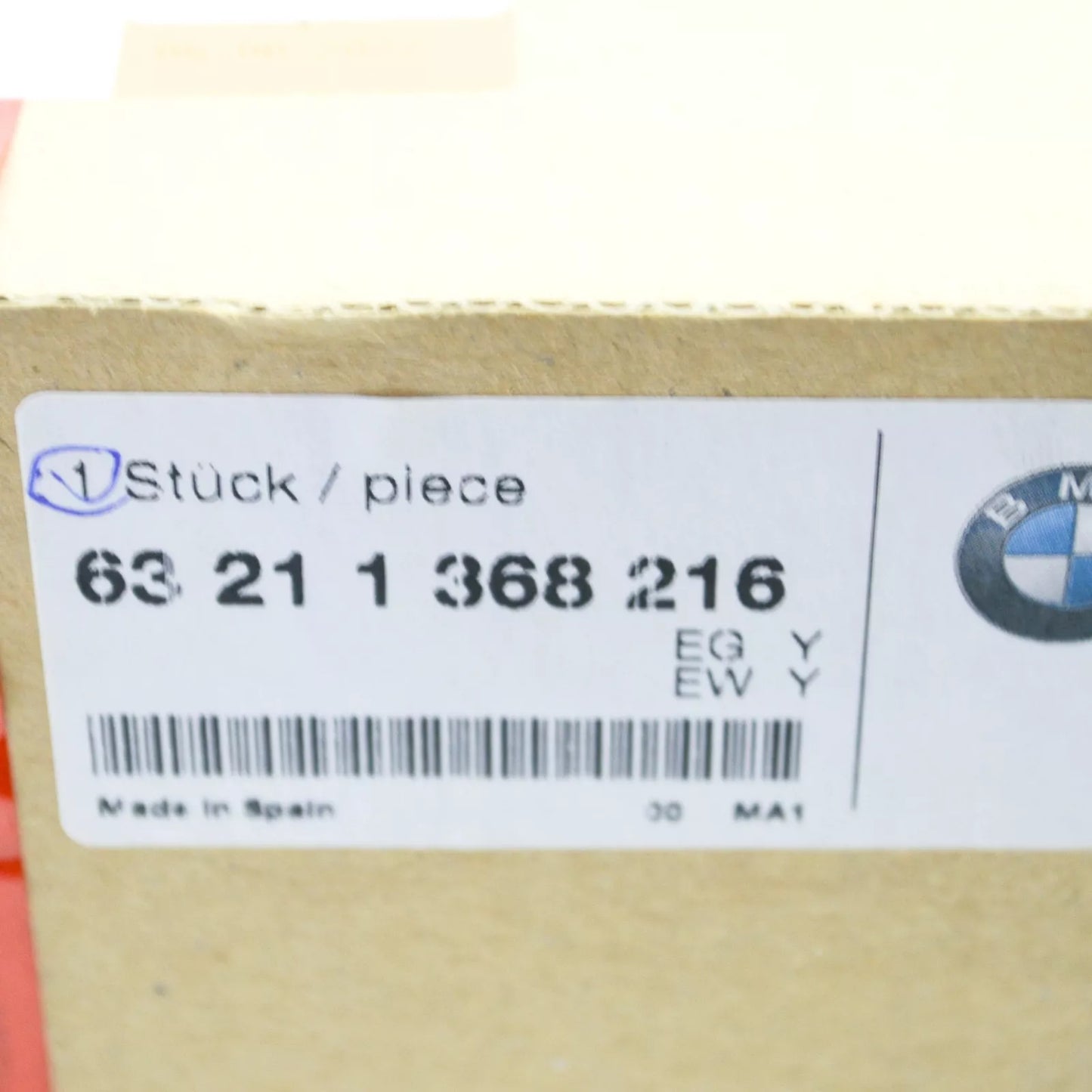 NEW BMW 6 E24 REAR RIGHT TAIL LAMP LENS 63211368216 1368216 ORIGINAL