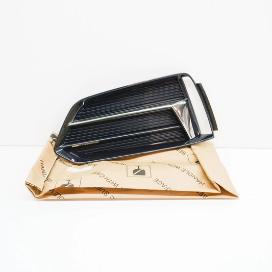 NEW AUDI FRONT AIR GUIDE GRILLE LEFT DARK CHROME HIGH GLOSS 8W6807681MRN4