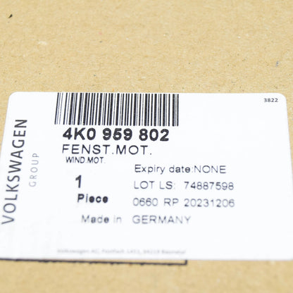 NEW VW PASSAT B8 FRONT RIGHT DOOR WINDOW REGULATOR MOTOR 4K0959802 ORIGINAL
