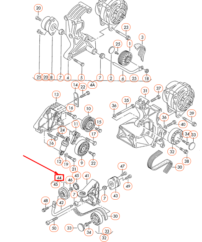 NEW VW TRANSPORTER T4 ACCESSORY BELT TENSIONER PULLEY ROLLER 074145278F ORIGINAL