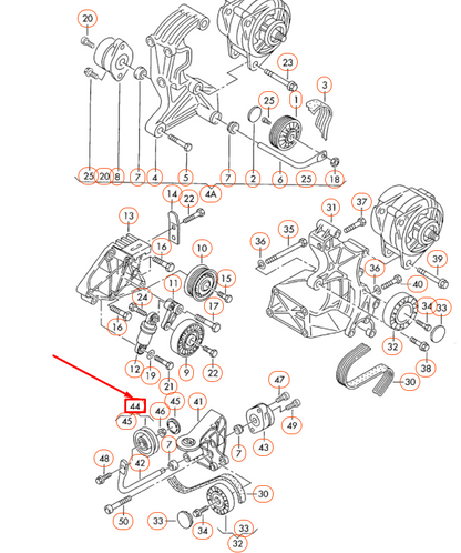 NEW VW TRANSPORTER T4 ACCESSORY BELT TENSIONER PULLEY ROLLER 074145278F ORIGINAL