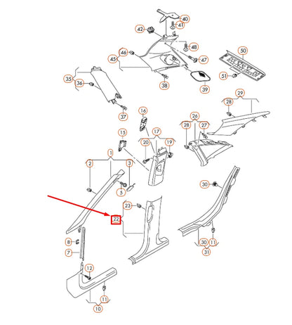 NEW AUDI A4 B8 LEFT SIDE B PILLAR LOWER TRIM 8K0867239C4PK ORIGINAL
