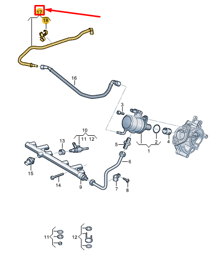 new vw golf cd mk8 fuel line 5wa133987f original
