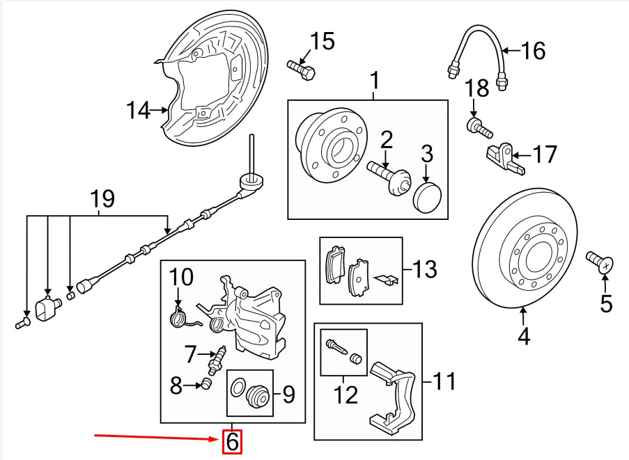 NEW VW GOLF VII 5G MK7 REAR LEFT BRAKE CALIPER 5QM615423B ORIGINAL