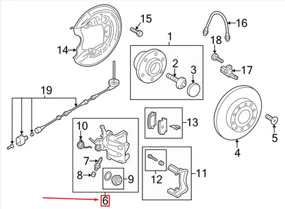 NEW VW GOLF VII 5G MK7 REAR LEFT BRAKE CALIPER 5QM615423B ORIGINAL