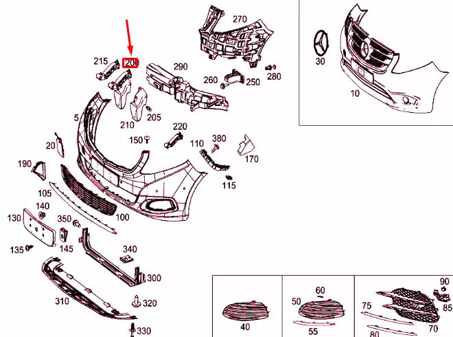 NEW MB VITO W447 FRONT BUMPER RIGHT CONNECTION BAR A4478800724