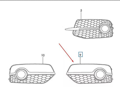NEW AUDI Q3 8U FRONT BUMPER LEFT FOG LIGHT GRILLE  8U0807681ESP9 ORIGINAL