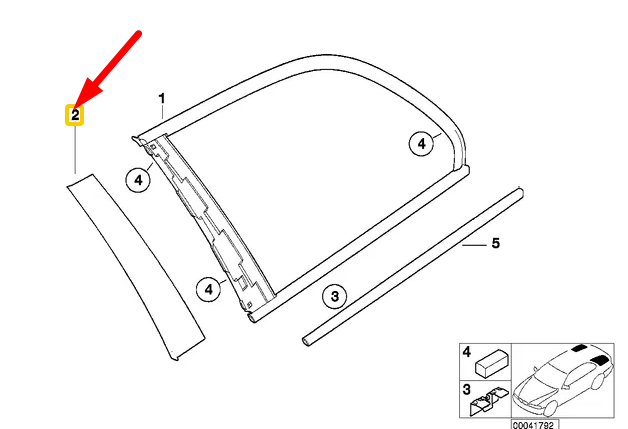 new bmw 3 touring e46 right c-column side window cover 51368209004 original