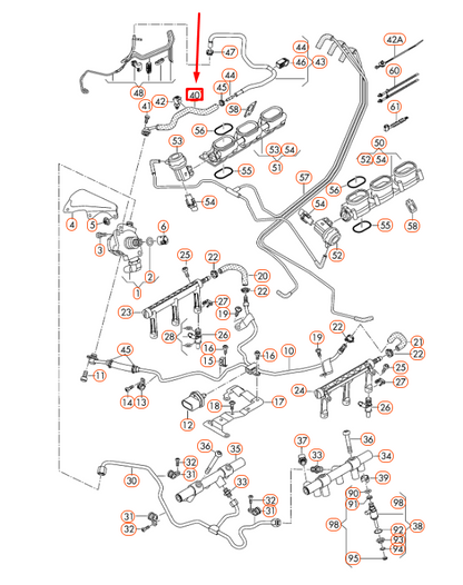 NEW AUDI A4 B8 FUEL HOSE 06E127513AD ORIGINAL