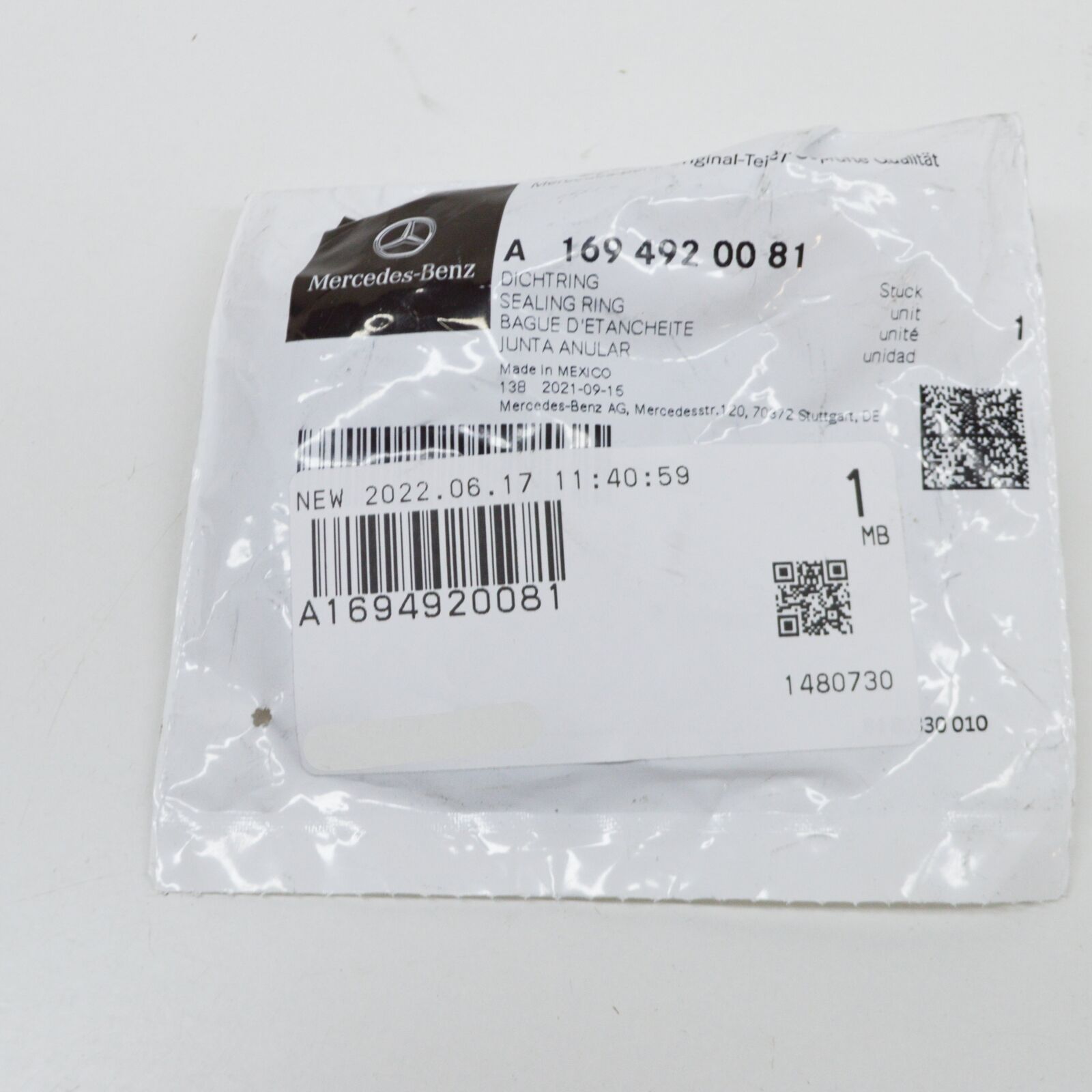 NEW MERCEDES-BENZ A W169 EXHAUST PIPE SEALING RING A1694920081 ORIGINAL