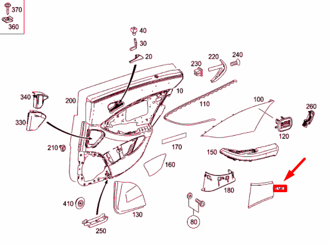 NEW MB CLS C219 REAR LEFT DOOR TRIM PANEL MOLDING A21973705889051 ORIGINAL