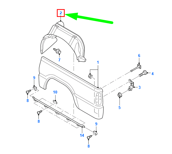 new ford ranger mk2 rear left side panel plastic guard 5031458 original