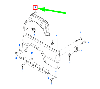 new ford ranger mk2 rear left side panel plastic guard 5031458 original