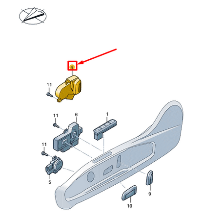 new vw golf cd mk8 left backrest adjusting switch 5h0959777qwa original