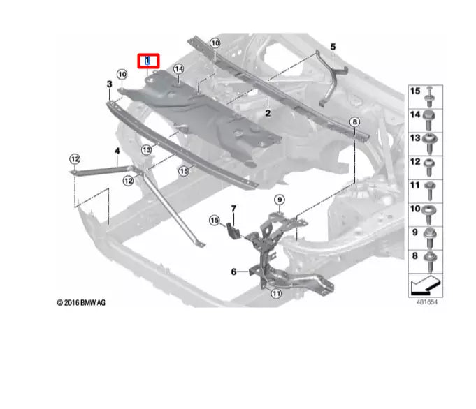 NEW BMW 5 F90 FRONT CROSSLINK 51647383855 ORIGINAL