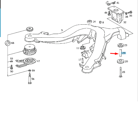 NEW MERCEDES-BENZ S W126 REAR AXLE CONTROL ARM SPACER TUBE A1263510053 ORIGINAL