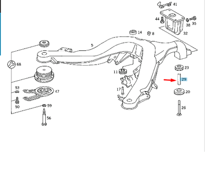 NEW MERCEDES-BENZ S W126 REAR AXLE CONTROL ARM SPACER TUBE A1263510053 ORIGINAL