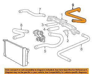 NEW BMW 5 E39 3.5I HEATER HOSE 64218391013 ORIGINAL