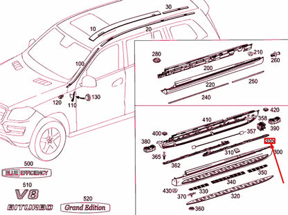 NEW MERCEDES-BENZ GLS X166 REAR RIGHT ENTRANCE LIGHT A1669061201 ORIGINAL