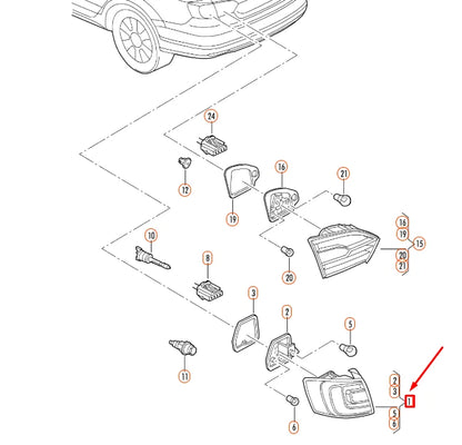 NEW VOLKSWAGEN JETTA A6 REAR LEFT OUTER TAILLIGHT 5C6945095D