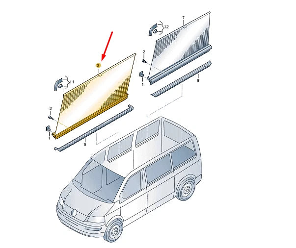 NEW VW TRANSPORTER T6 CENTRE RIGHT SLIDING DOOR SUN BLIND 7E5861314A81U ORIGINAL