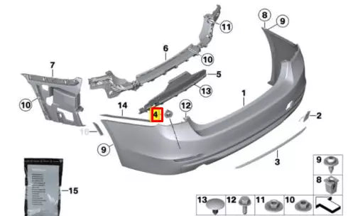 NEW BMW 3 F30 REAR PDC HOLDERS SET 51127312750 ORIGINAL