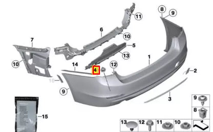 NEW BMW 3 F30 REAR PDC HOLDERS SET 51127312750 ORIGINAL