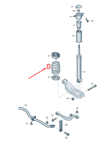 new audi a5 f5 rear coil spring 8w0511115eh original