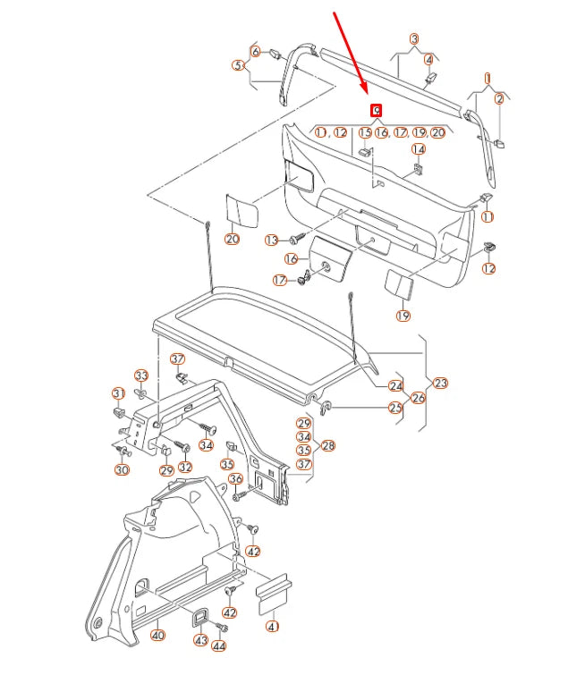 NEW VOLKSWAGEN GOLF MK7 REAR LID LOWER TRIM PANEL 5G6867605E82V